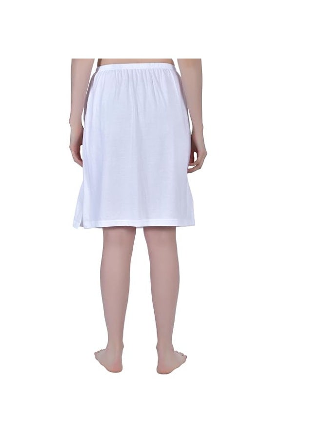 Aimly Women's Cotton Knee Length Skirt - White (Pack of 1) - Image 5